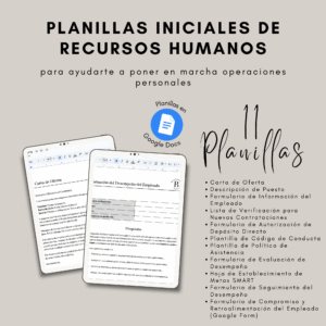 Planillas de Recursos Humanos para ayudarte a iniciar tus operaciones de personal